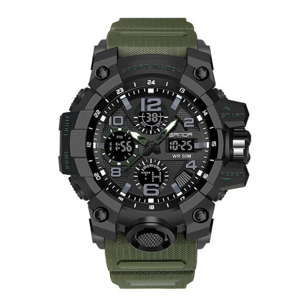 Men Dual Display Quartz Sports Watches Multi-Function Waterproof Male Stopwatch Wristwatch - Image 5