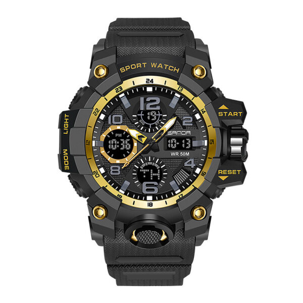 Men Dual Display Quartz Sports Watches Multi-Function Waterproof Male Stopwatch Wristwatch - Image 4