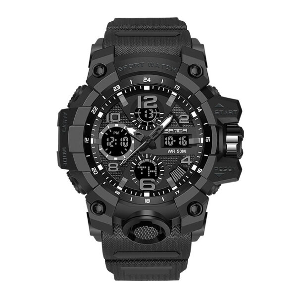Men Dual Display Quartz Sports Watches Multi-Function Waterproof Male Stopwatch Wristwatch - Image 6