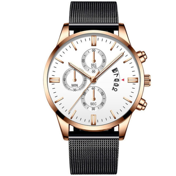Mens Business Luxury Watches For Men Mesh Band Quartz Watch - Image 6