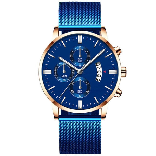 Mens Business Luxury Watches For Men Mesh Band Quartz Watch - Image 5